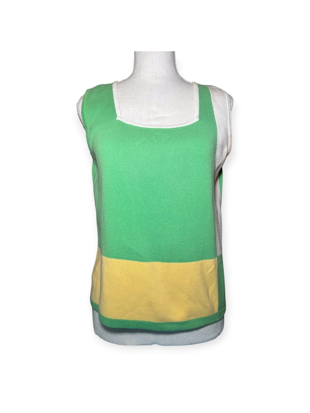 United States Sweaters Vintage 80s Color Block 100% Cotton Sweater Vest GC